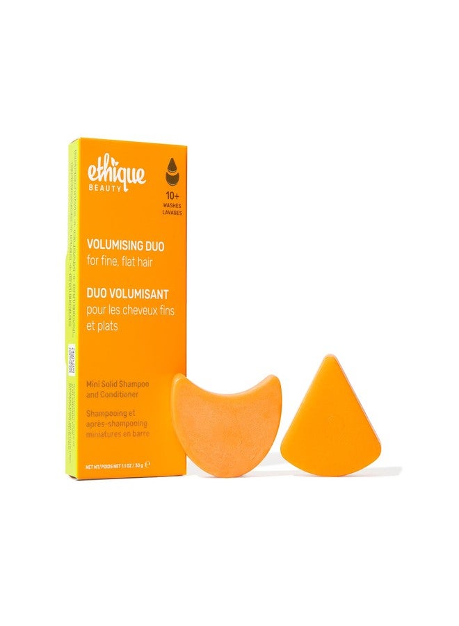 Ethique Beauty Mini Sampler Solid Shampoo & Conditioner Bar Set - Volumizing Shampoo & Conditioner with Biotin & Caffeine - Plastic-Free, Cruelty-Free, Vegan - Travel Size - 2 Pack - Image 1